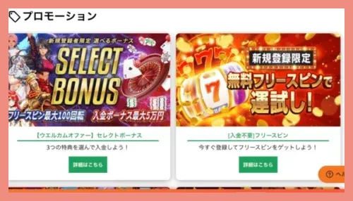 カジノレオのボーナス